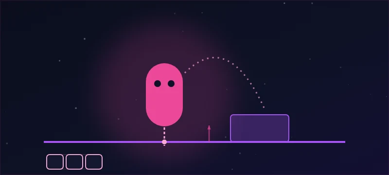 A capsule character with ground ray, jump arc and WASD keys